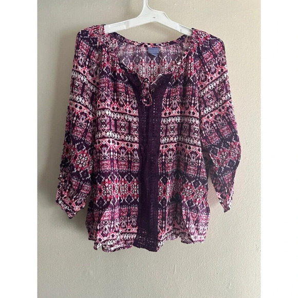 Laura Scott Women’s Boho Top front tie XL - Picture 1 of 7